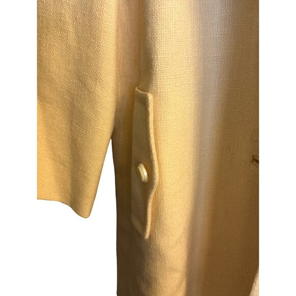 Womens Size Large Yellow Winter Classic  Outerwear Wool Blend Casual Long Coat - Picture 9 of 14